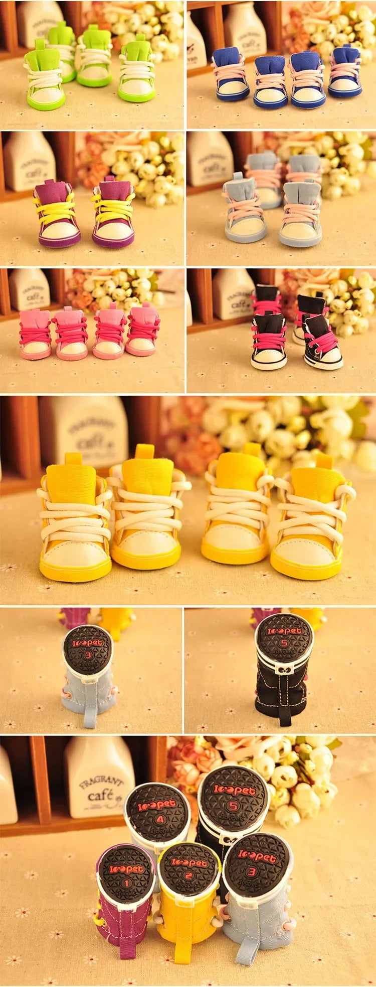 4pcs\lot Autumn Winter Outdoor warm Pet Dog Denim Shoes