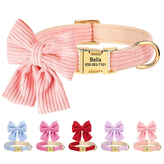 Personalized Dog Collar Big Bowtie