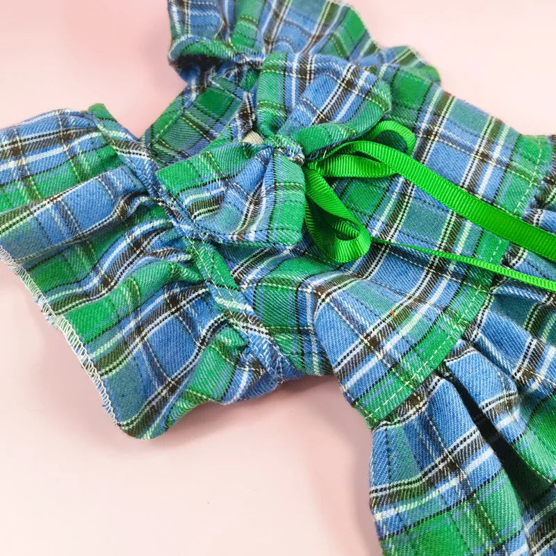 Pet Christmas Plaid Dress