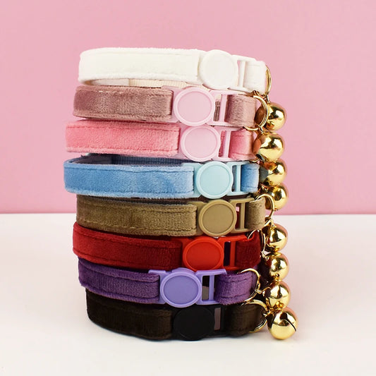 Velvet Cat Collar with Bowknot