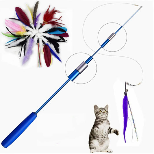 Cat Teaser Wands Three-section Telescopic Wand