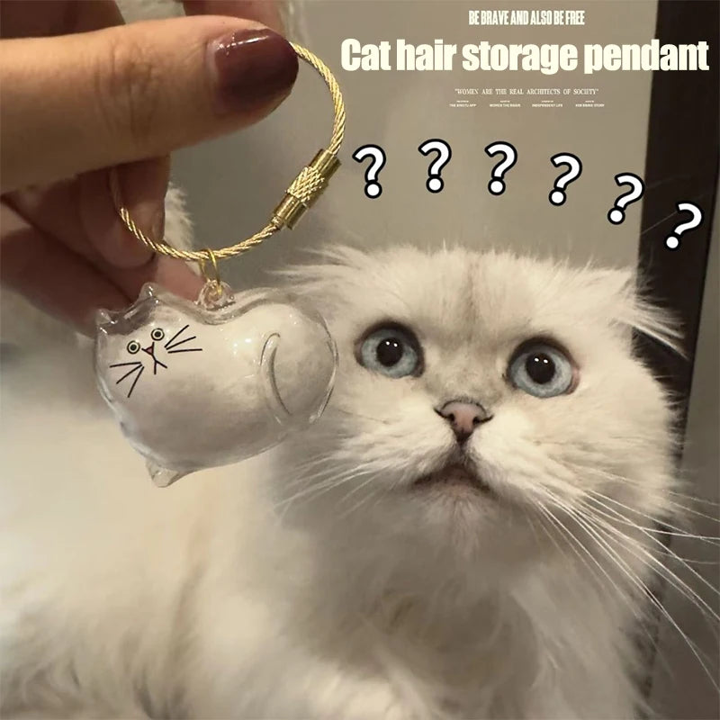 Cat Hair Storage Keychain Bottle