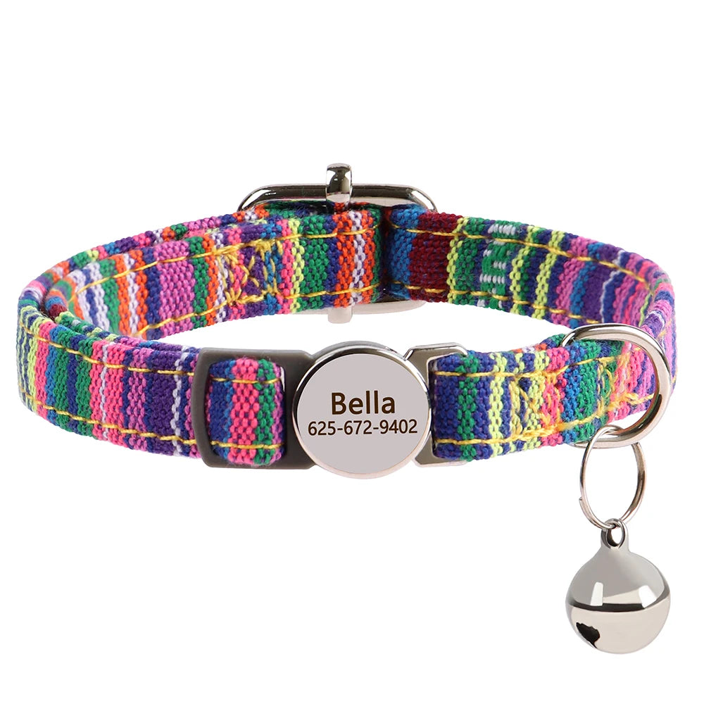 Personalized Nylon Cat Collar