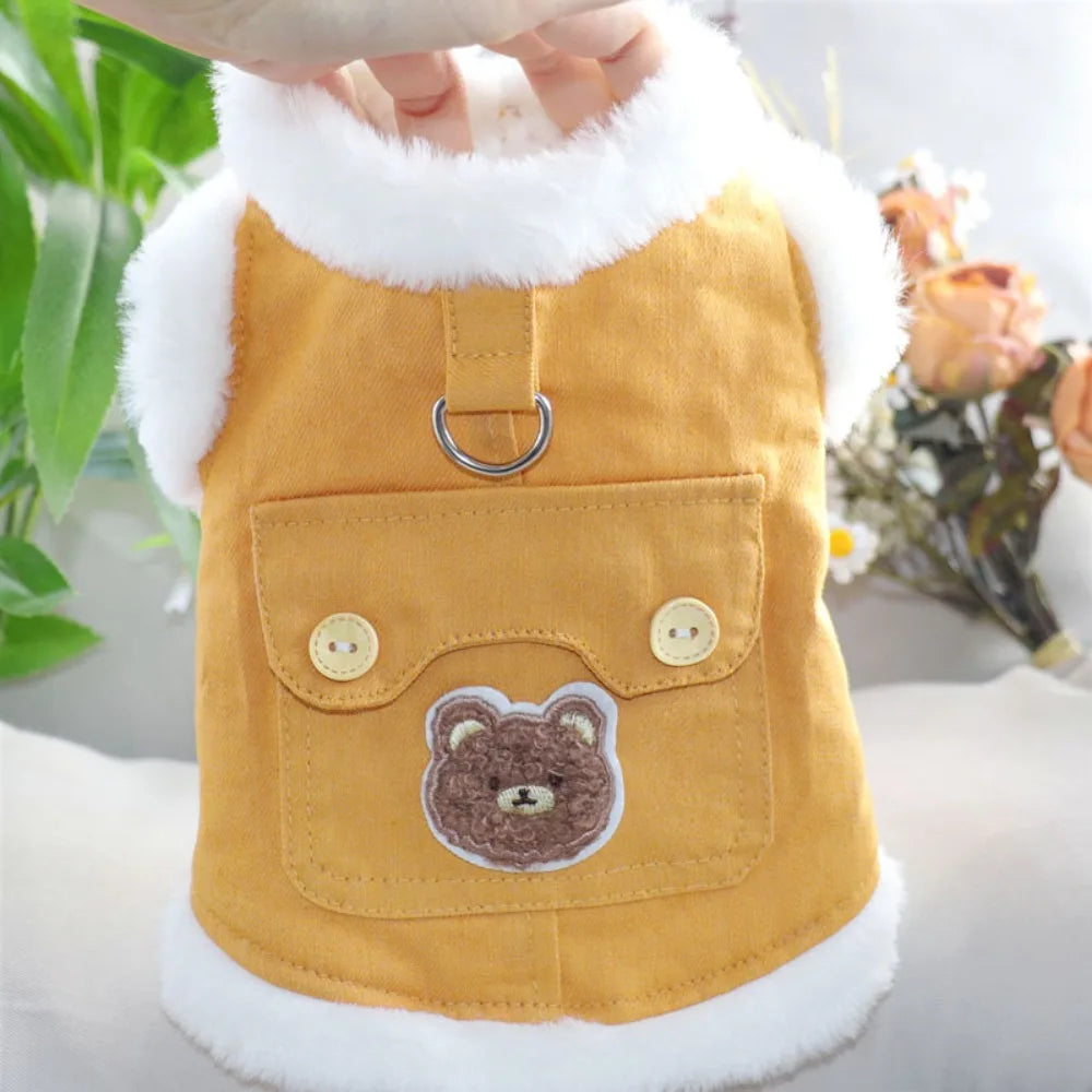 Soft Bear Pattern Dog Clothes