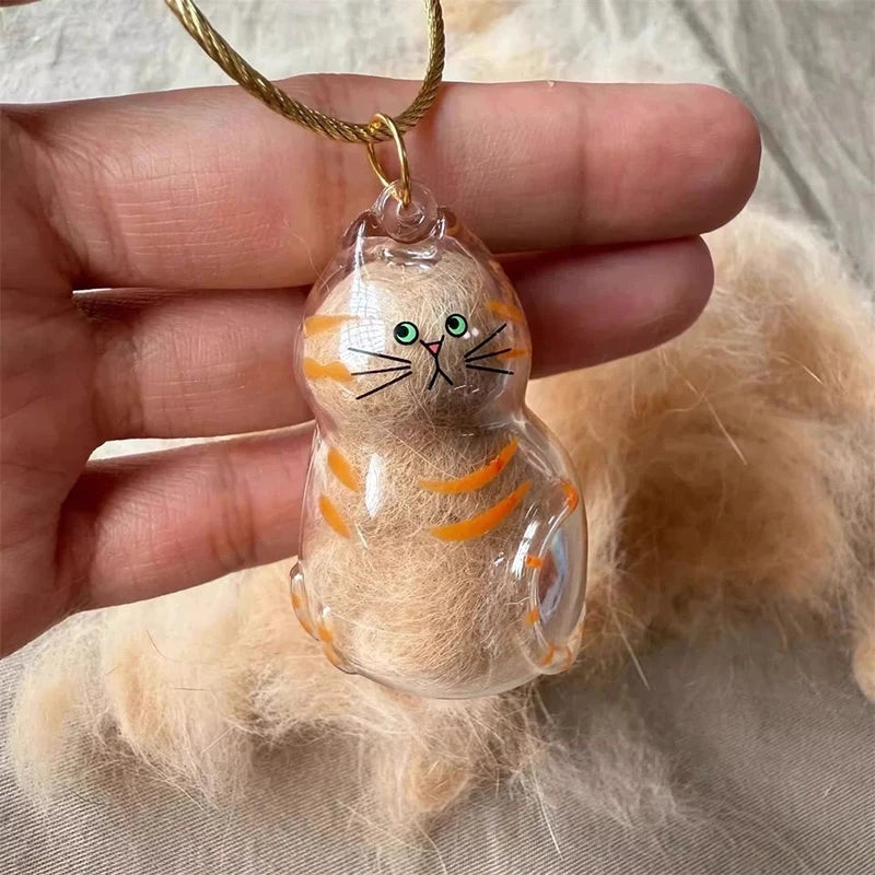 Cat Hair Storage Keychain Bottle