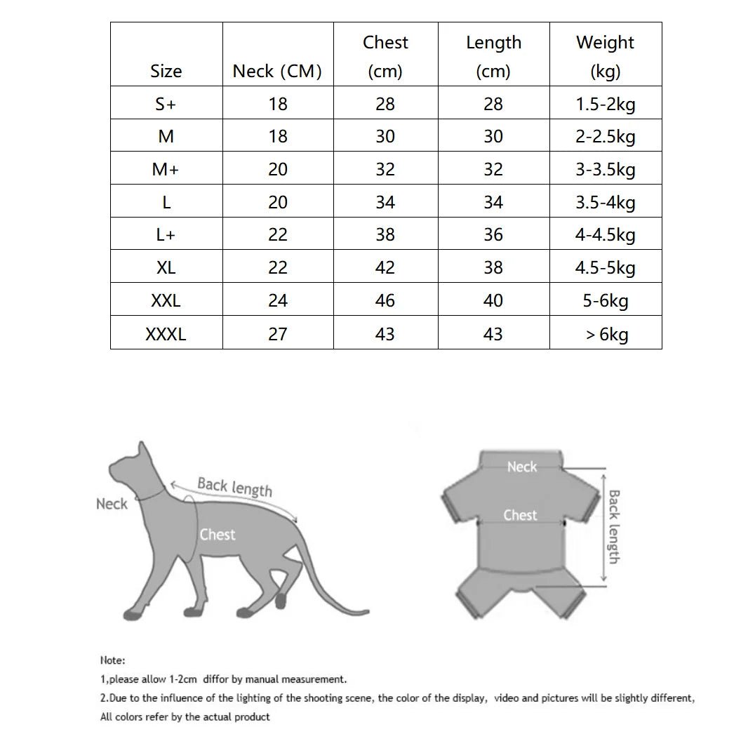 Sphynx Cat Clothing Warm Fleece 4-legged thick Coat