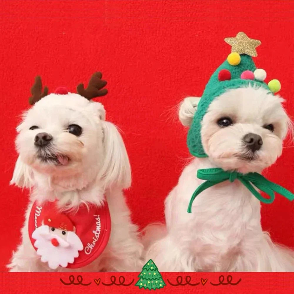 Christmas Puppy Dog Cat Costume Hat