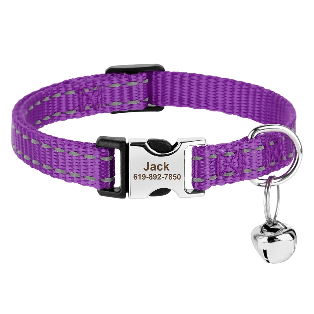 Custom Cat Collar Nylon Puppy Kitten Collars