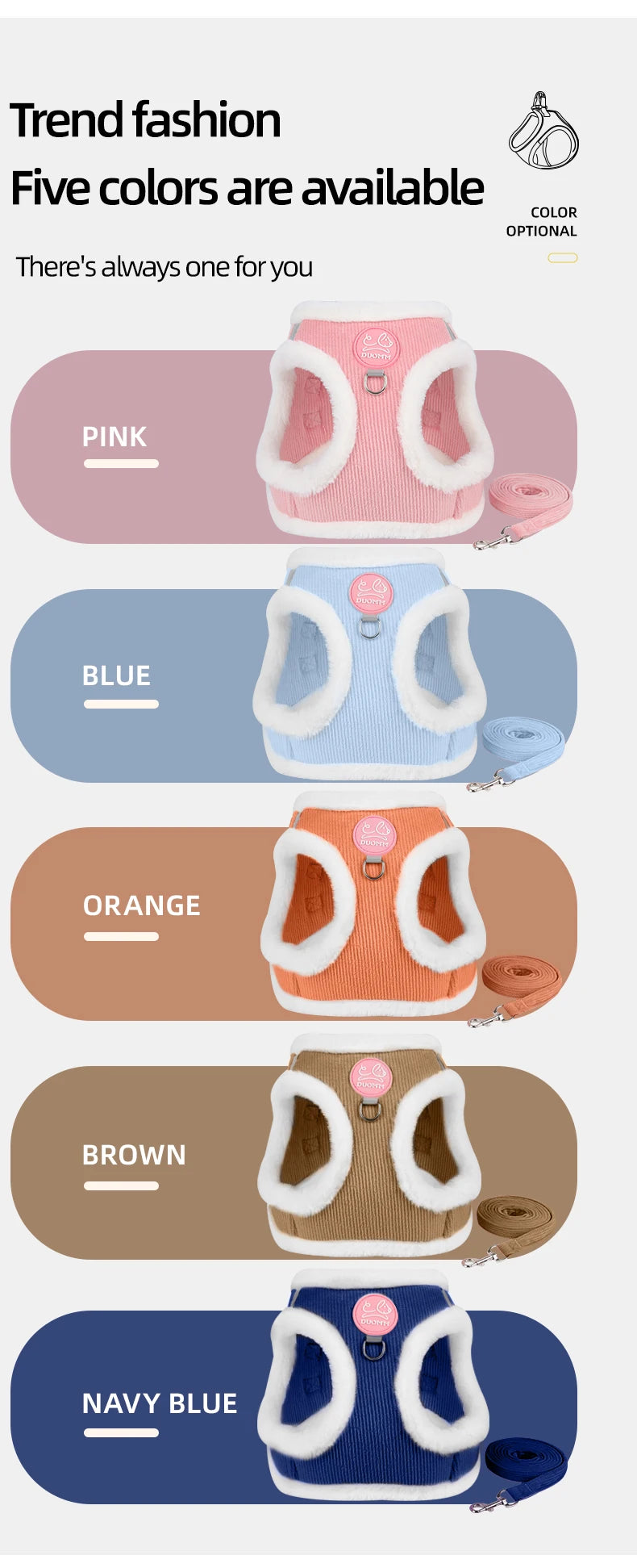 Cat Winter Small Dog Harness Leash