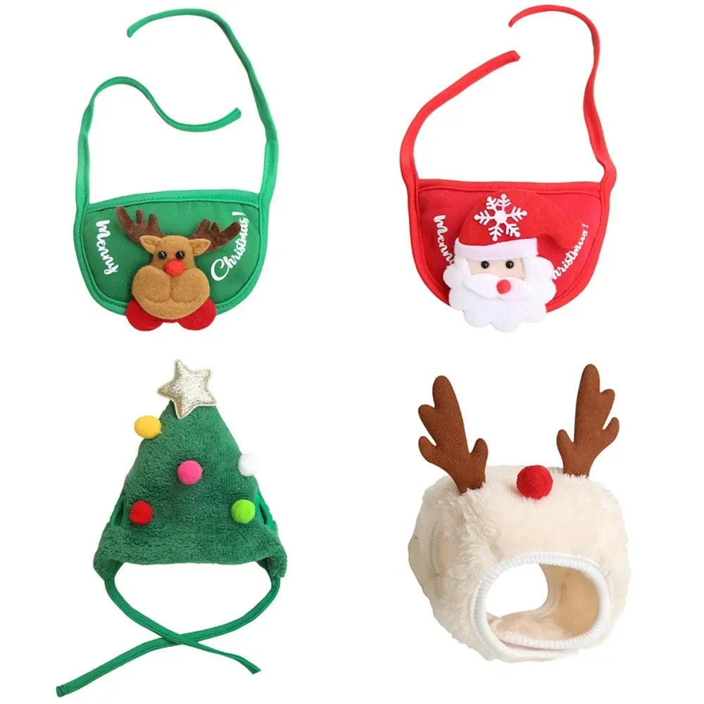 Christmas Puppy Dog Cat Costume Hat