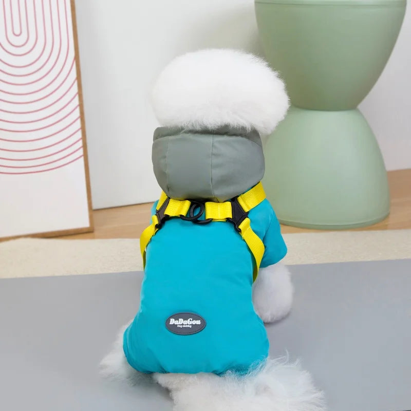 Pet Dog Jumpsuit Jacket With Harness