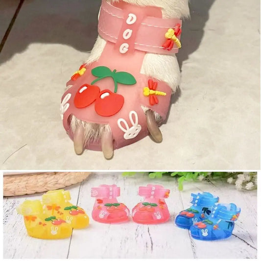 4Pcs/Set Cartoon Dog Summer Jelly Sandals