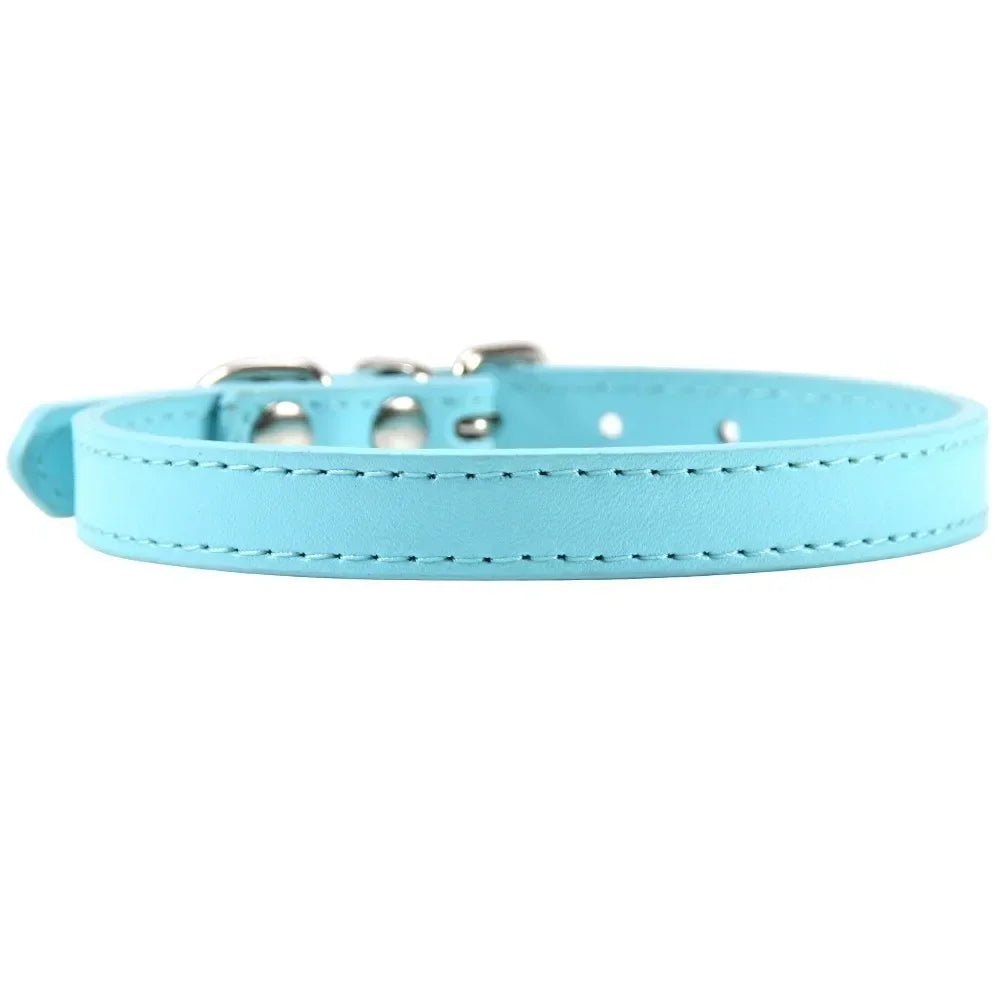 Colorful Leather Puppy Cat Collar