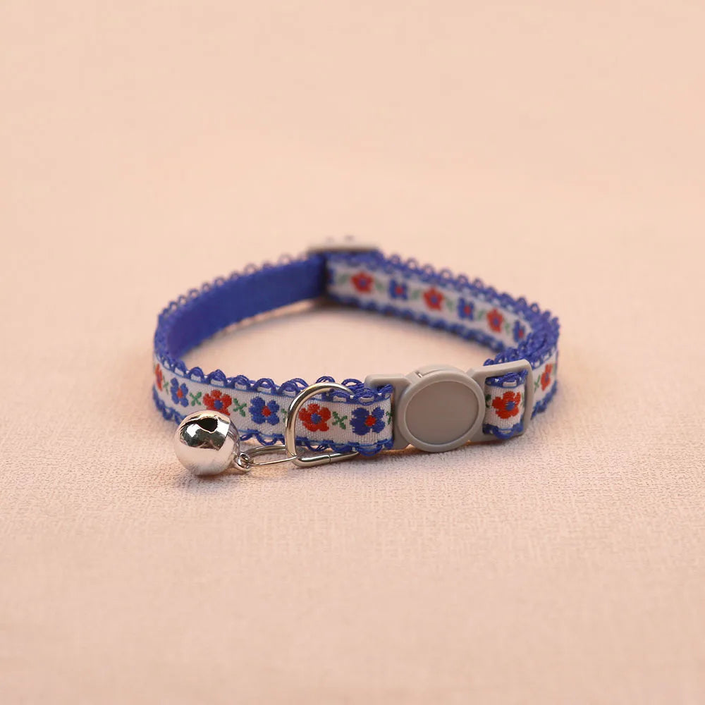 Hand Knitting Flower Collar With Bell