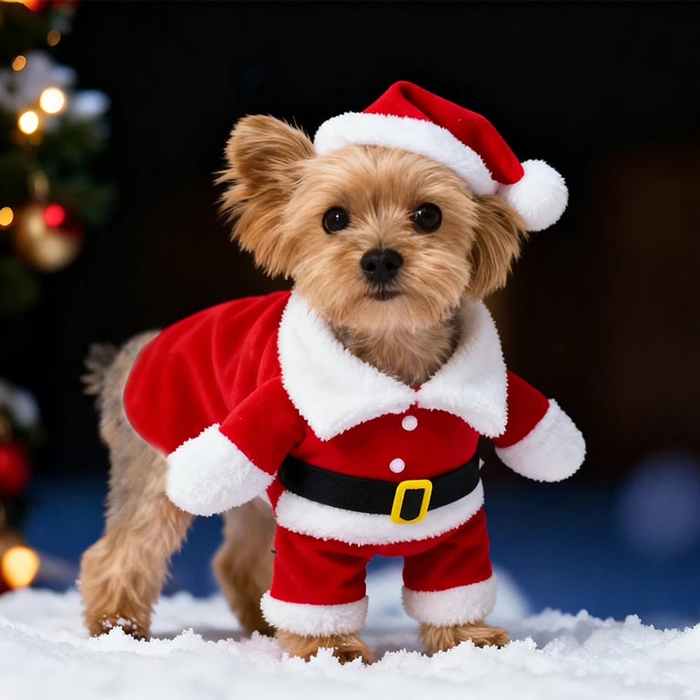 Cute Dog Santa Claus Outfit