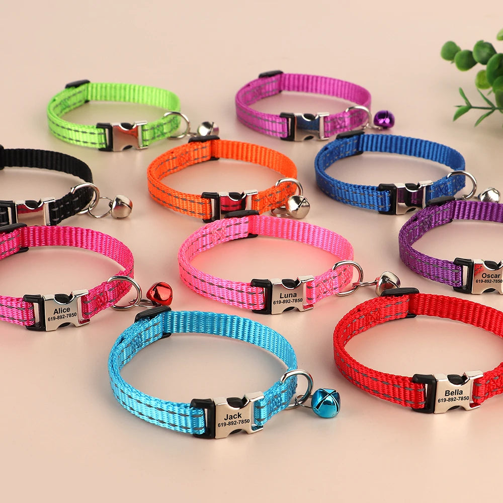 Custom Cat Collar Nylon Puppy Kitten Collars