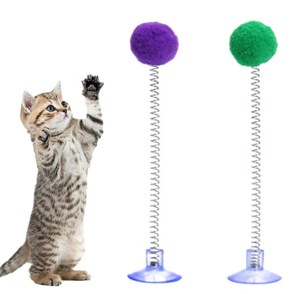 1pc Fur Ball Spring Cat Toy