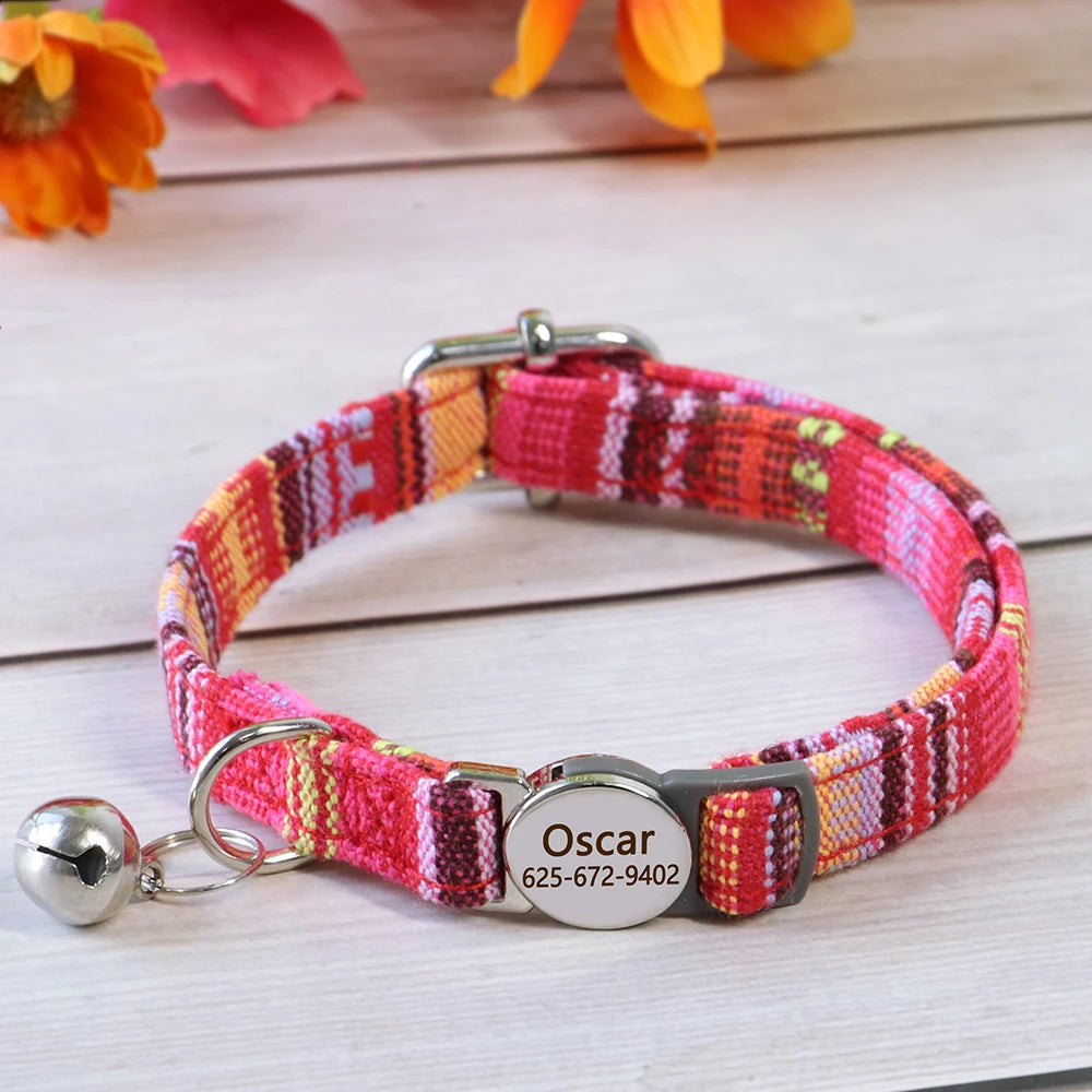 Personalized Nylon Cat Collar