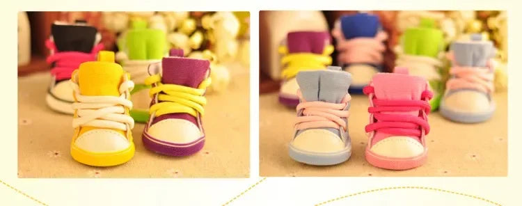 4pcs\lot Autumn Winter Outdoor warm Pet Dog Denim Shoes