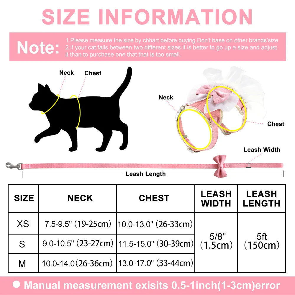 Nylon Cat Harness Leash Set