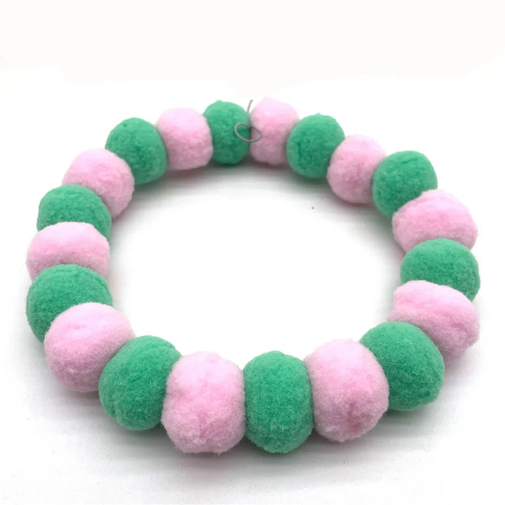 30pcs  Tie Rainbow Flower Hair Ball