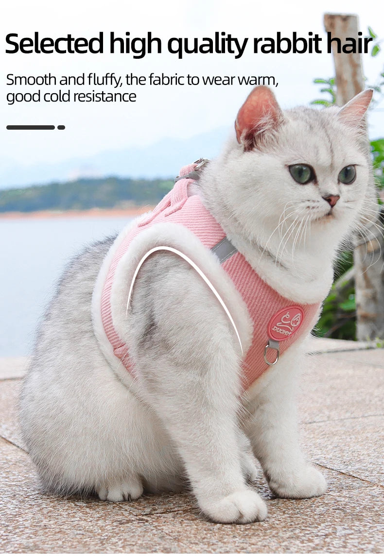 Cat Winter Small Dog Harness Leash