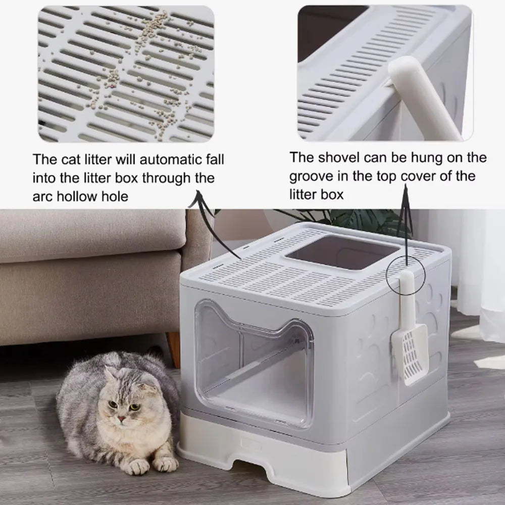 Foldable Litter Box: Drawer Scooper