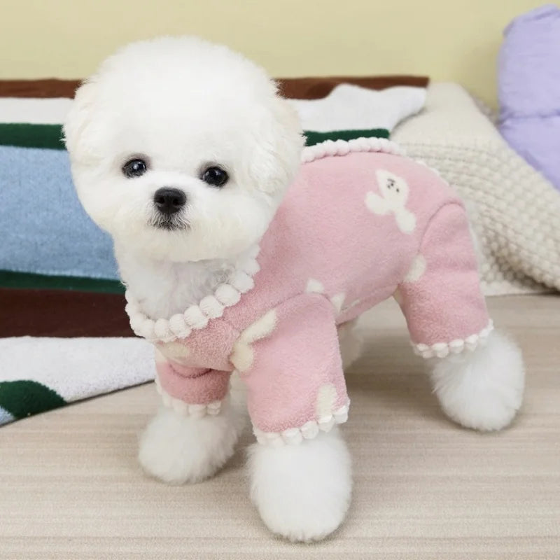 Bear Print Dog Jumpsuits