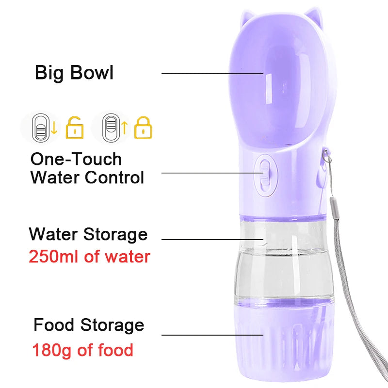 2 in 1 Portable Water Bottle with food container