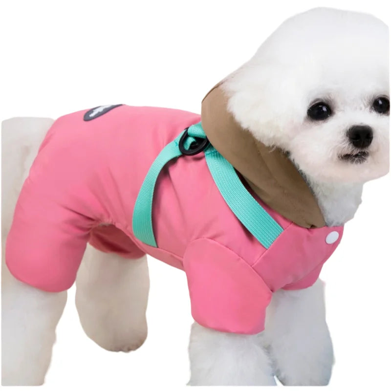 Pet Dog Jumpsuit Jacket With Harness