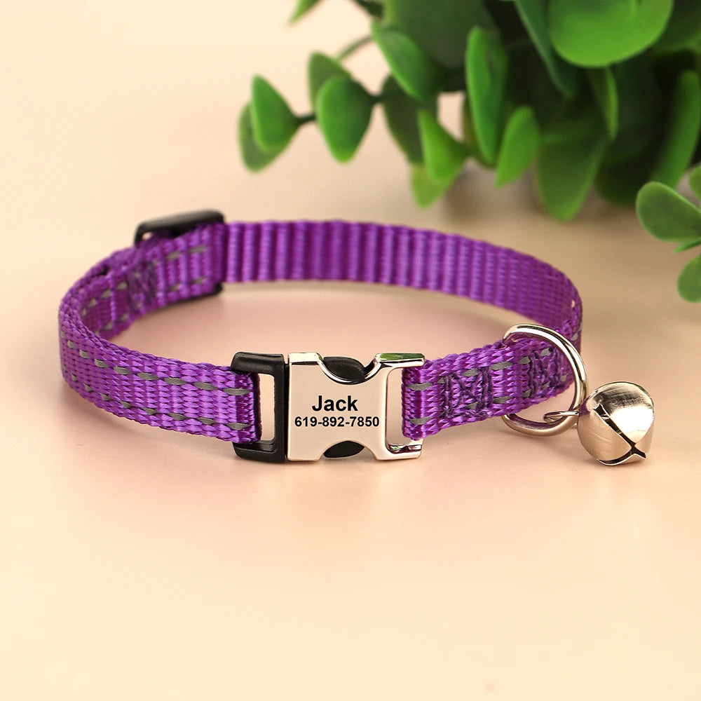 Custom Cat Collar Nylon Puppy Kitten Collars