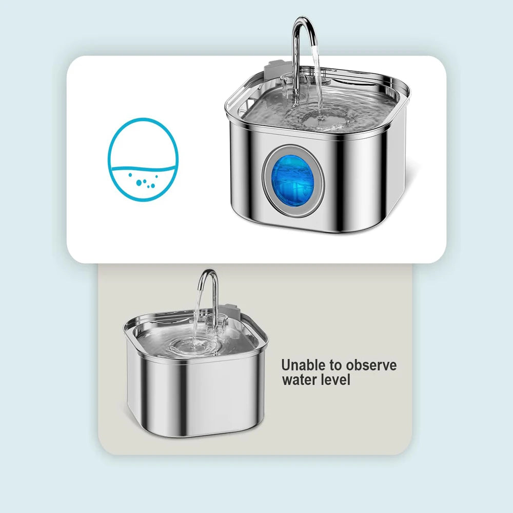 3.2L Stainless Steel Pet Water Feeder
