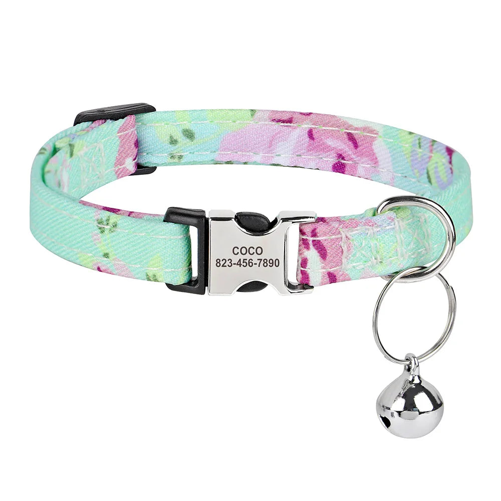 Custom Cat Collar Nylon Puppy Kitten Collars