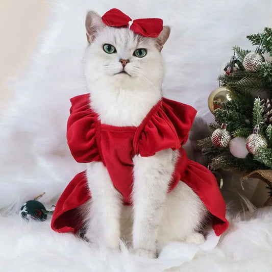 Pet Cat Dress Clothes Christmas