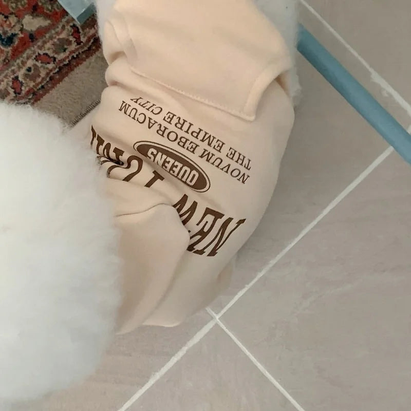 Letter Print Dog Hoodies with Pocket