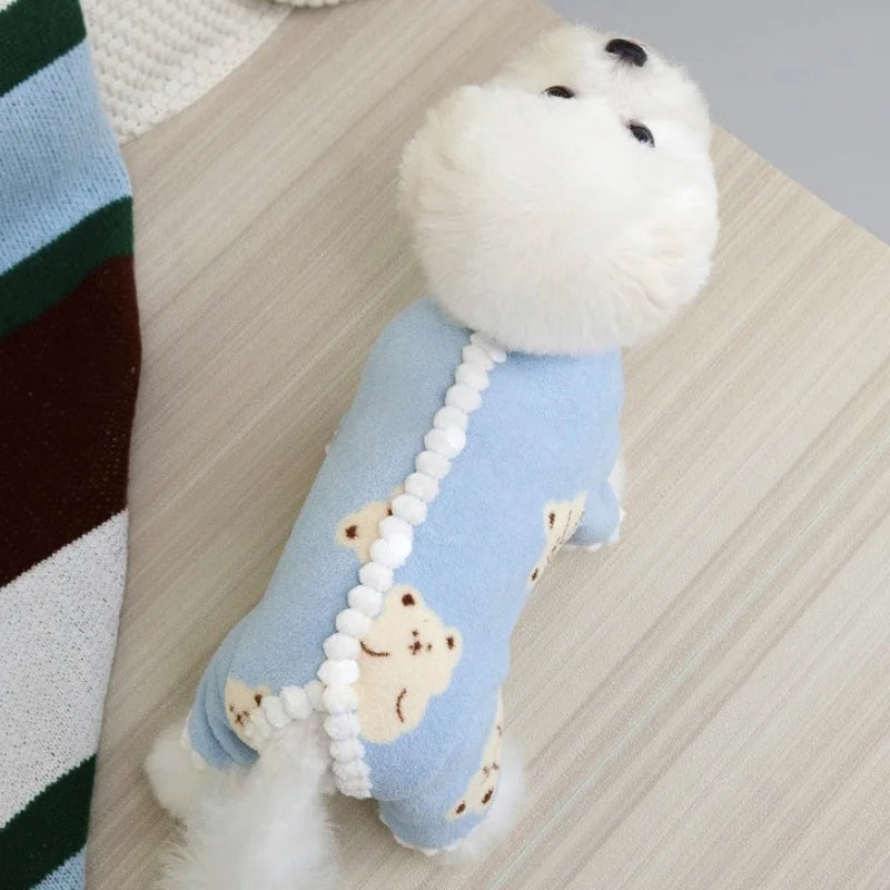 Bear Print Dog Jumpsuits