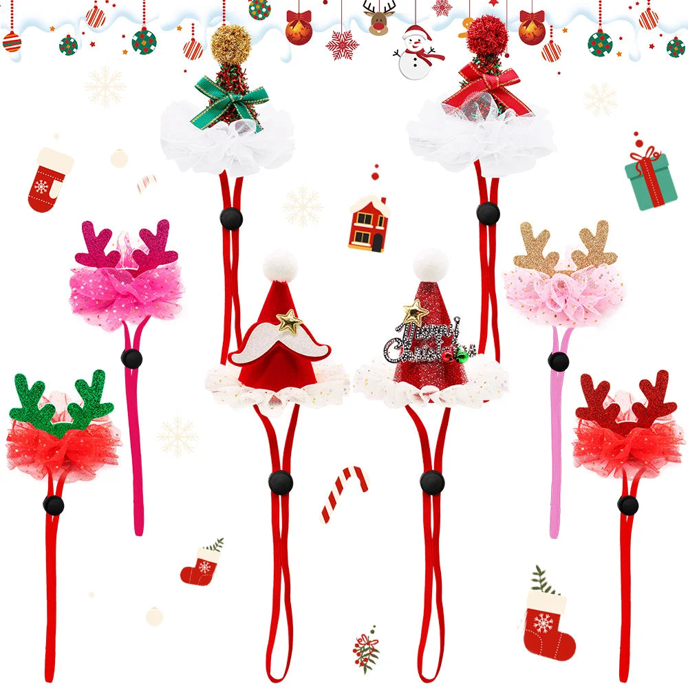 1PC Christmas Dog Caps With Elastic Bands