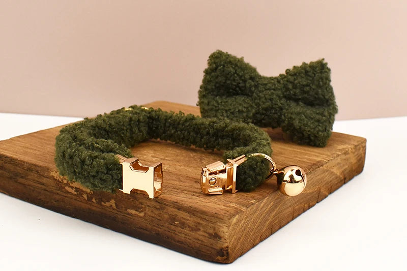 Teddy fur cat collar