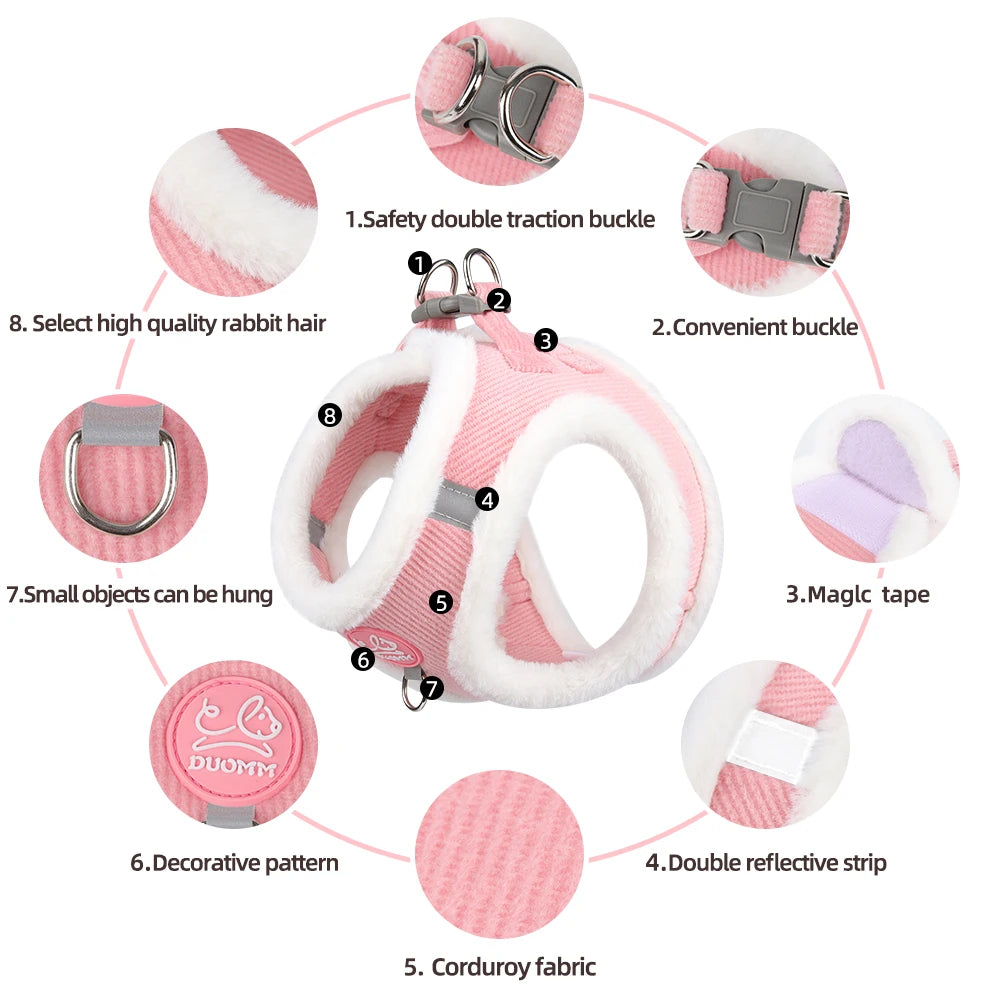 Cat Winter Small Dog Harness Leash