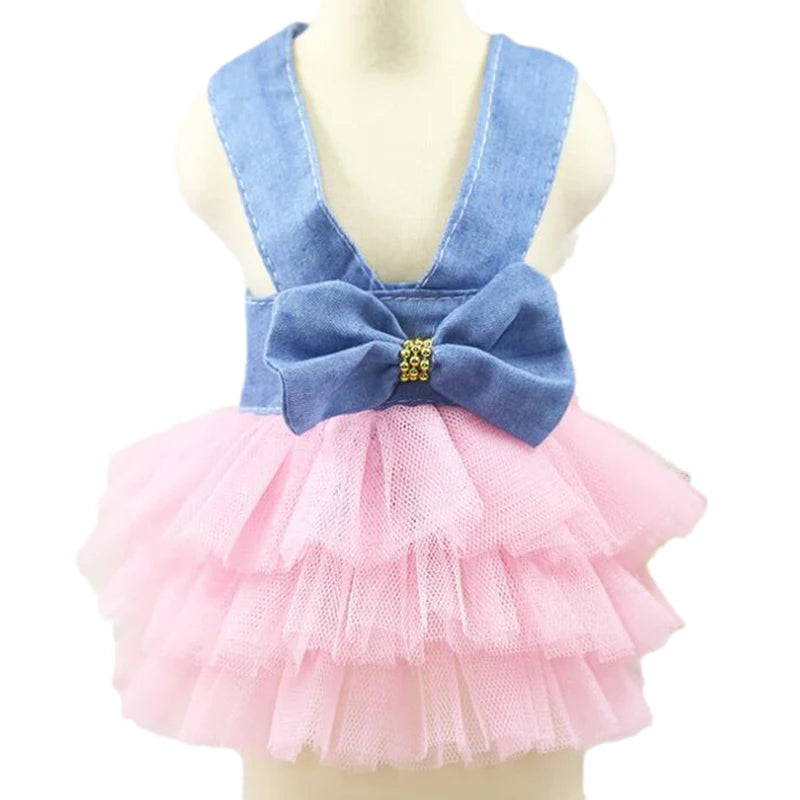 Denim Sphynx Cat Princess Dress