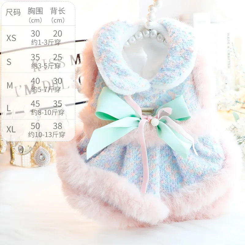 Autumn Winter Dog Cat Princess Dress
