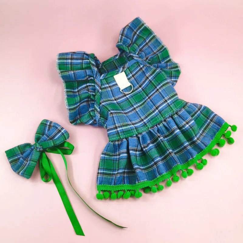 Pet Christmas Plaid Dress