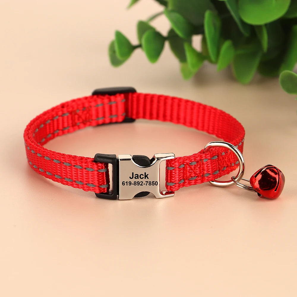 Custom Cat Collar Nylon Puppy Kitten Collars