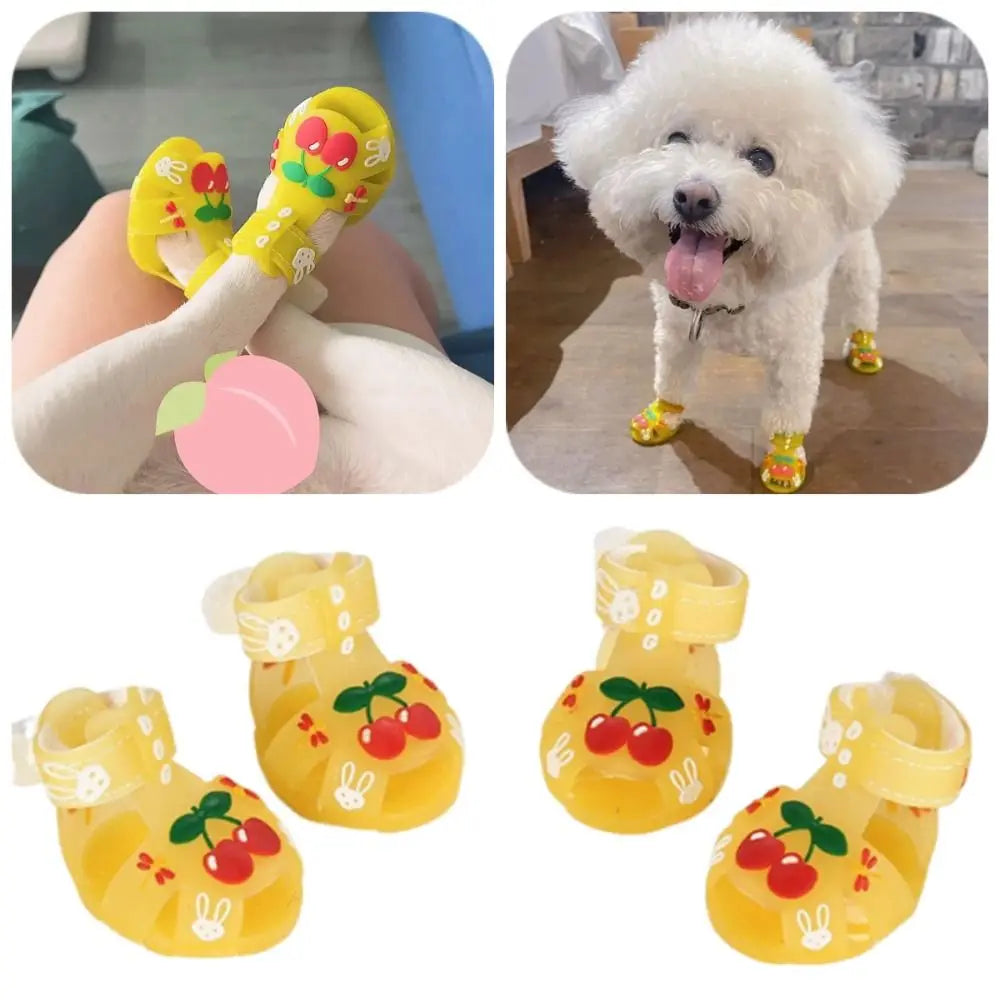 4Pcs/Set Cartoon Dog Summer Jelly Sandals
