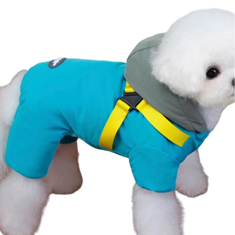 Pet Dog Jumpsuit Jacket With Harness