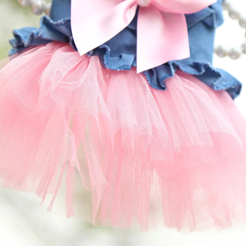 Denim Sphynx Cat Princess Dress