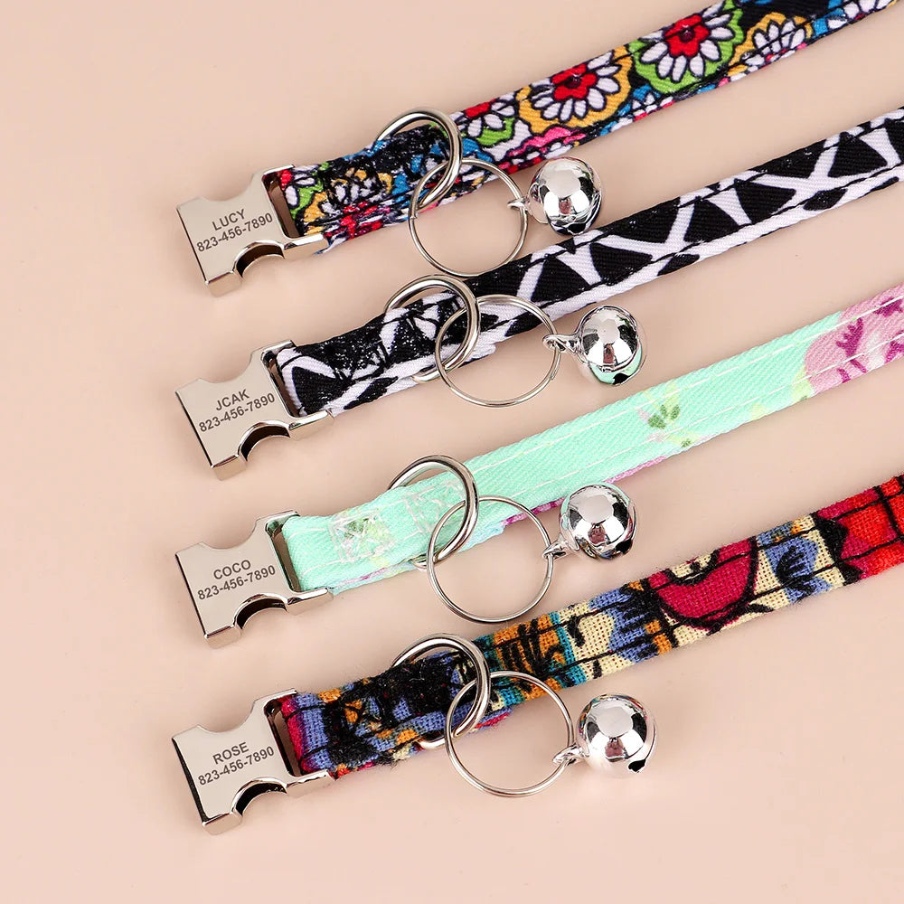 Custom Cat Collar Nylon Puppy Kitten Collars