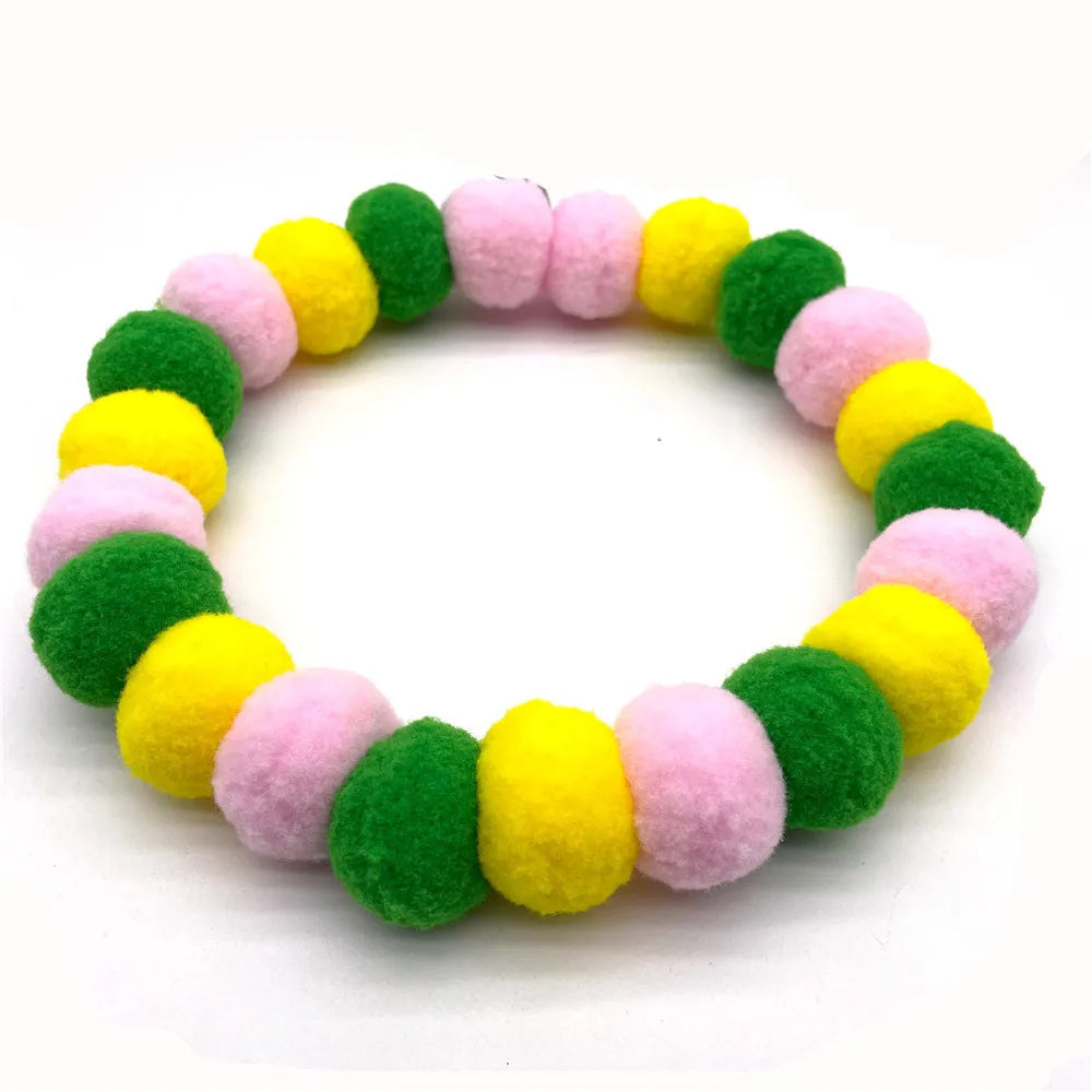 30pcs  Tie Rainbow Flower Hair Ball