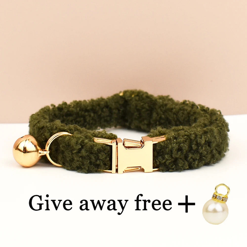 Teddy fur cat collar