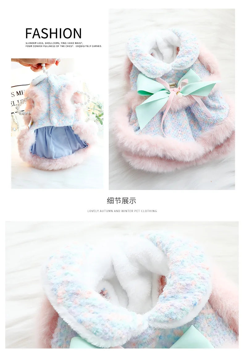 Autumn Winter Dog Cat Princess Dress